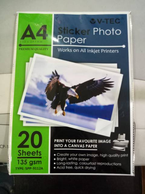 Sticker glossy photo paper