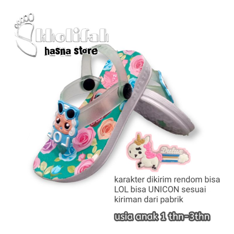 sandal anak jepit tali belakang lol/unicon Dulux 283e (3c)