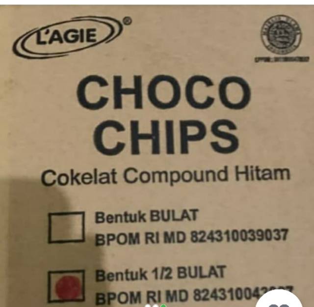 L'agie rainbow/coklat choco chips 50gr