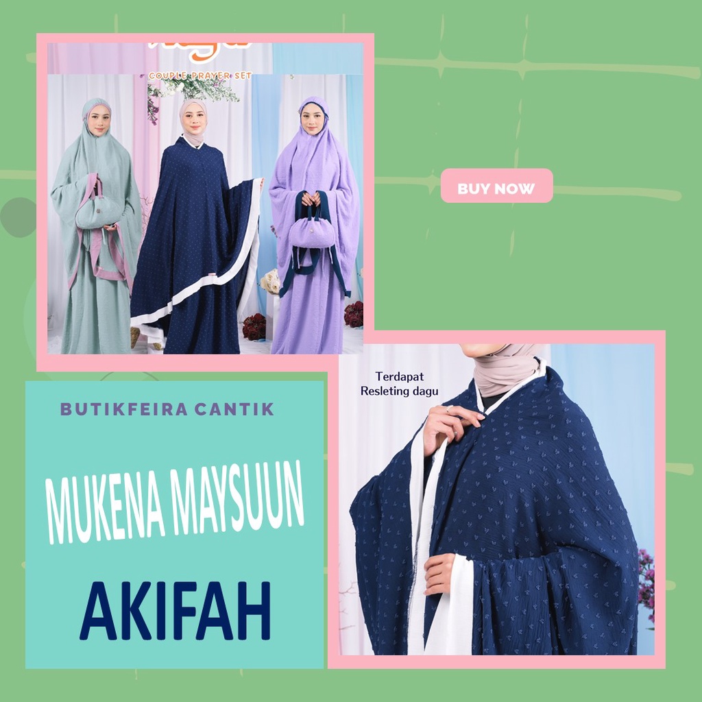 Mukena Dewasa  katun rayon adem lembut, Maysuun - Akifa
