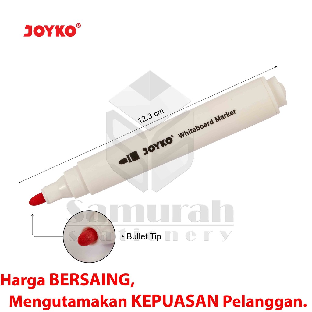 

HJK Spidol Whiteboard Marker Joyko WMC 51 isi 12 Warna / Spidol Set Bisa Hapus 12W Papan Tulis