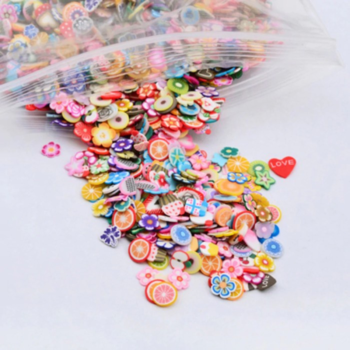 Hiasan Kuku Nail Art Tips Filler Slime Fruit 1000pcs