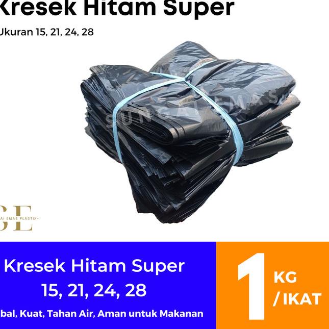 

Kantong Plastik Kresek Hitam Super Tebal Kualitas Premium 1kg - 24
