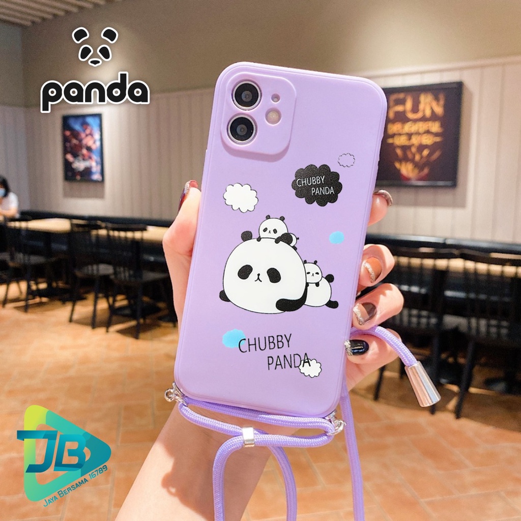 SOFTCASE SILIKON SLINGCASE TALI LANYARD STRAP PHONE MACARON PELINDUNG KAMERA PANDA OPPO VIVO SAMSUNG XIAOMI REALME IPHONE ALL TYPE JB5515