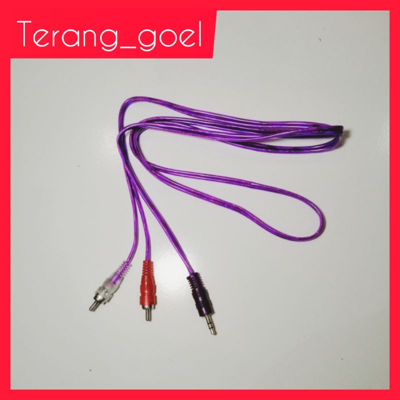 KABEL RCA 2 - 1 TRANSPARAN PANJANG 1,5 METER / KABEL RCA