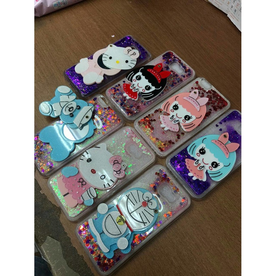 WATER GLITER KARAKTER + KACA CERMIN OPPO F1S A59 CASE KACA CERMIN