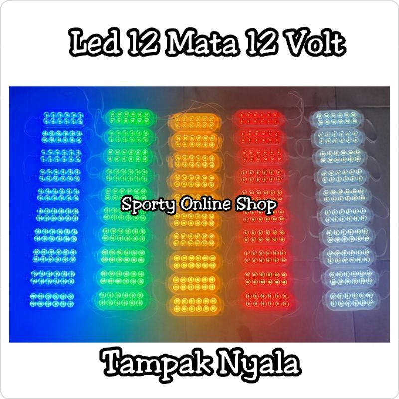 Lampu Led 12 Mata 12Volt