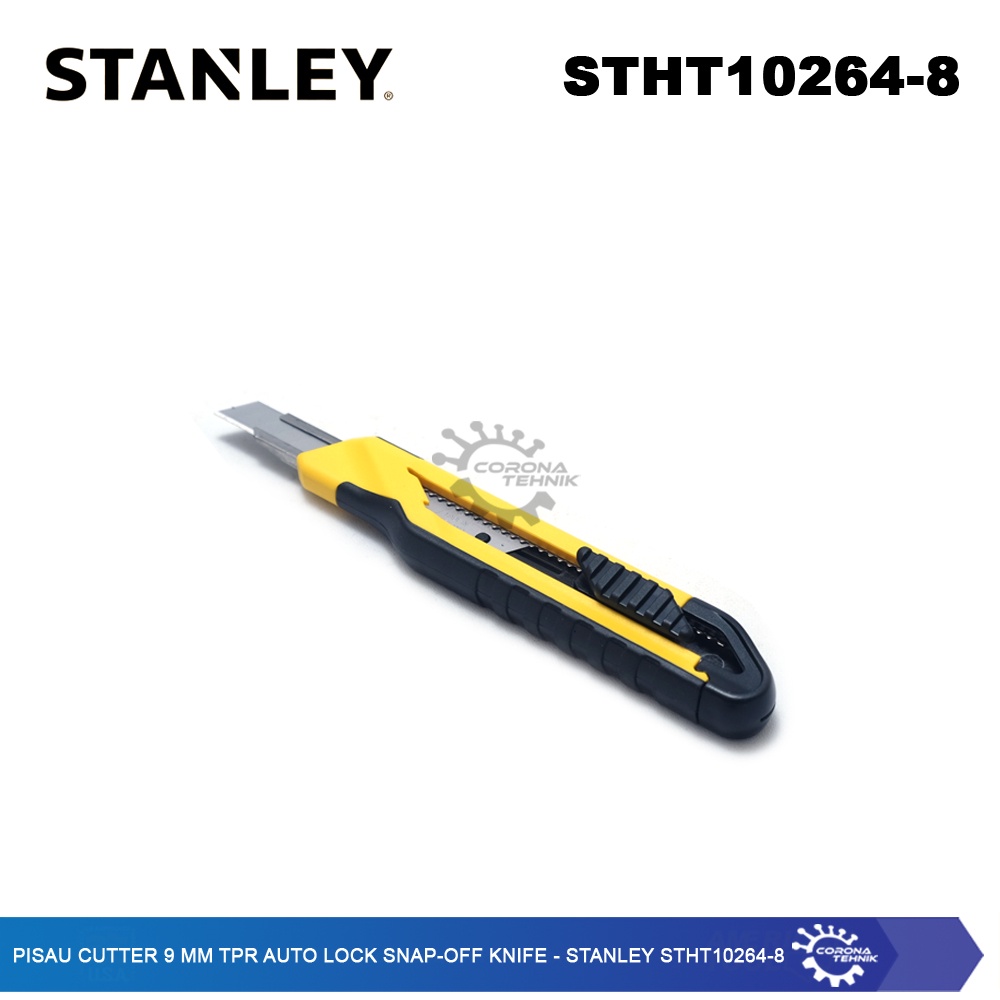 Stanley STHT10264-8 - Pisau Cutter 9 mm TPR Auto Lock Snap-Off Knife