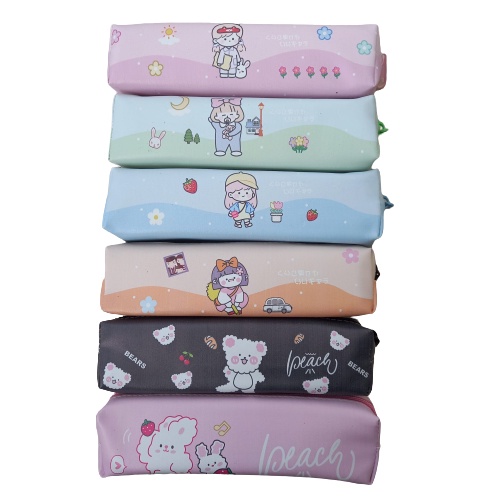 PROMO !!! KOTAK PENSIL MOTIF KARTUN LUCU GIRL BEAR TEPAK PENSIL TEMPAT ALAT TULIS TERMURAH-6