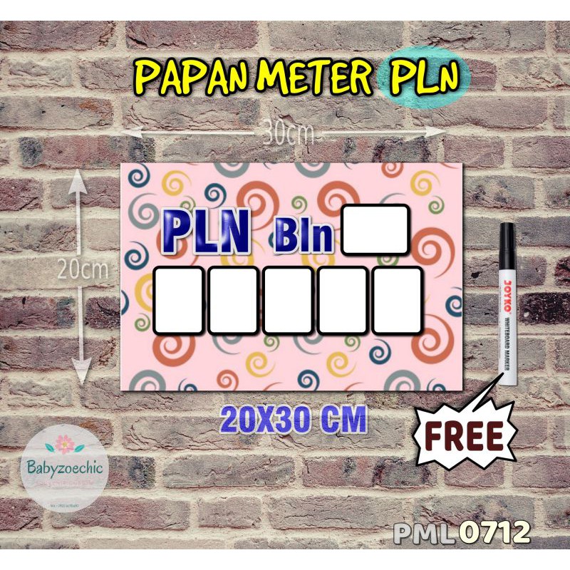 

Zoe Papan Meter Listrik PLN PAM motif Unik - Pastel 12