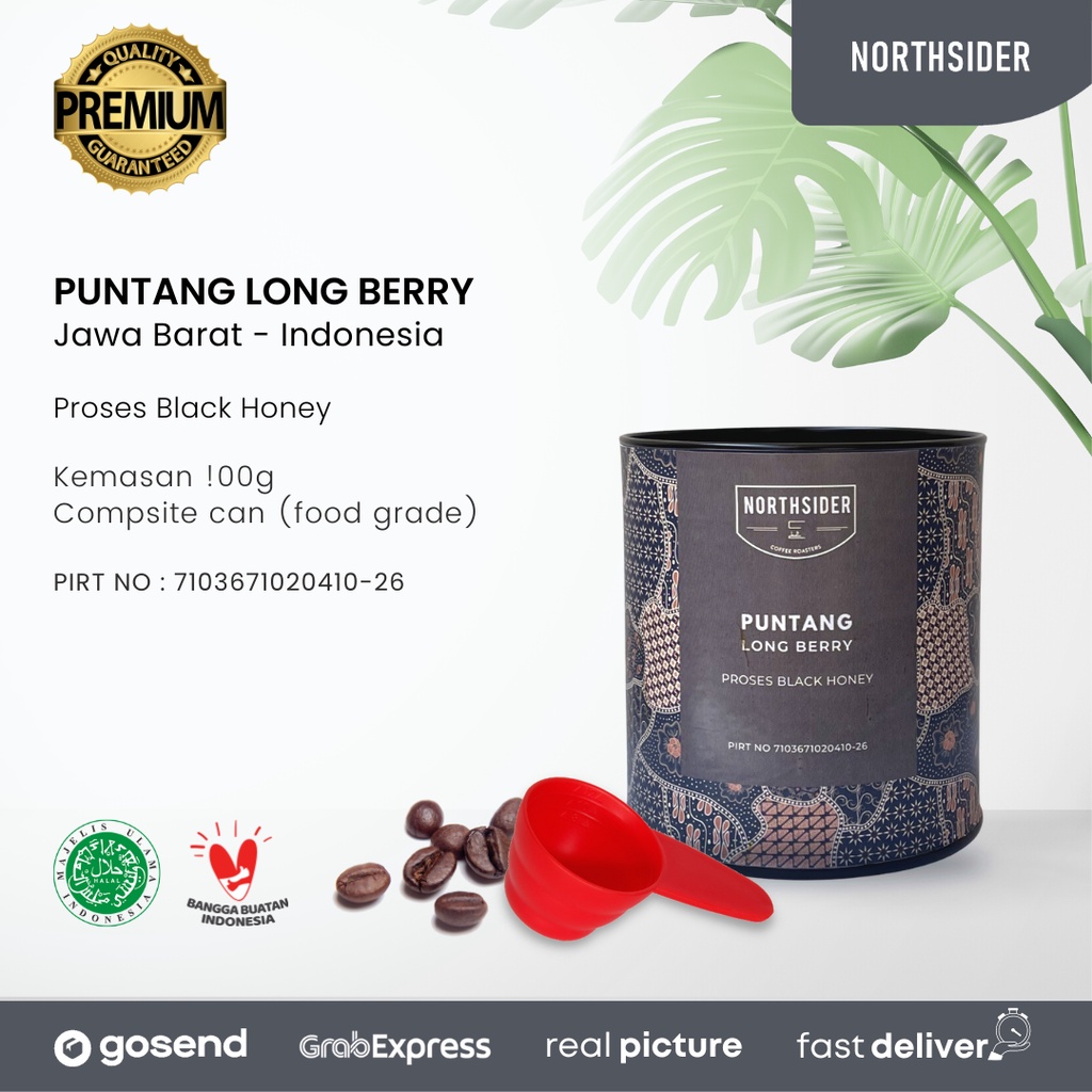 BIJI KOPI ARABIKA PUNTANG LONG BERRY BLACK HONEY 100GR NORTHSIDER COFFEE