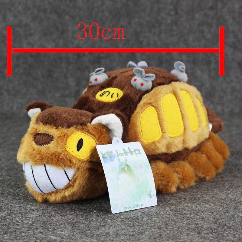 Boneka Lucu 12 ''30 cm Hayao Miyazaki Studio Ghibli mi vecino Totoro gato Bus peluche muñeca de