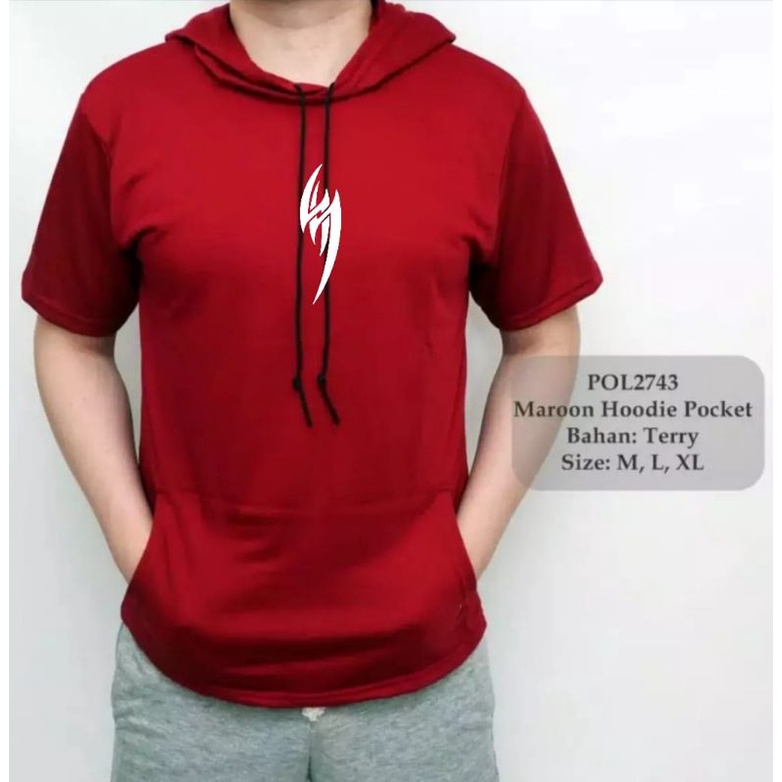 KAOS KUPLUK HOODIE POLOS KATUN / Kaos polos hoodie pria wanita 24s lengan pendek & lengan panjang / 