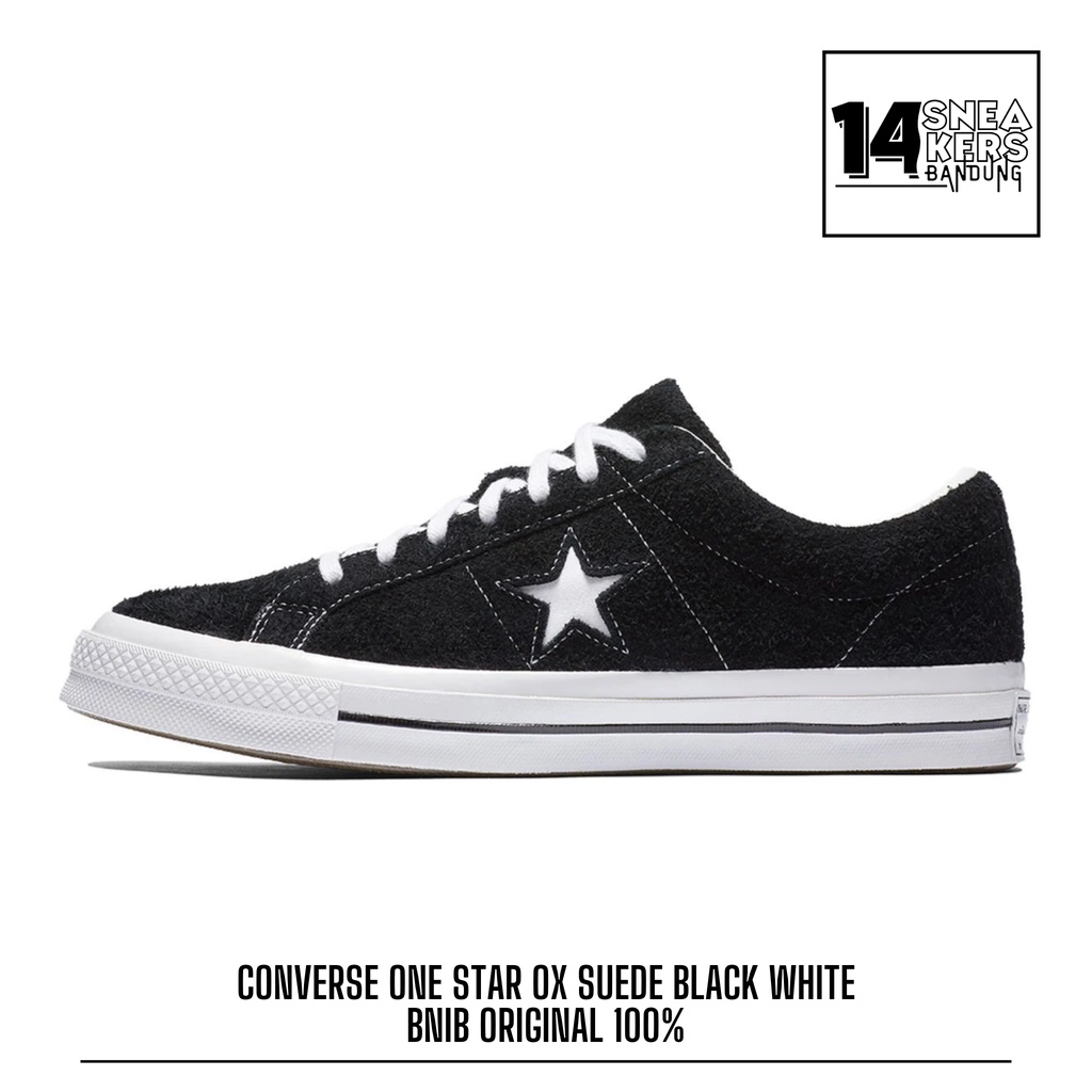 Sepatu Converse One Star Ox Vintage Suede Black White BNIB ‘ UNISEX ‘
