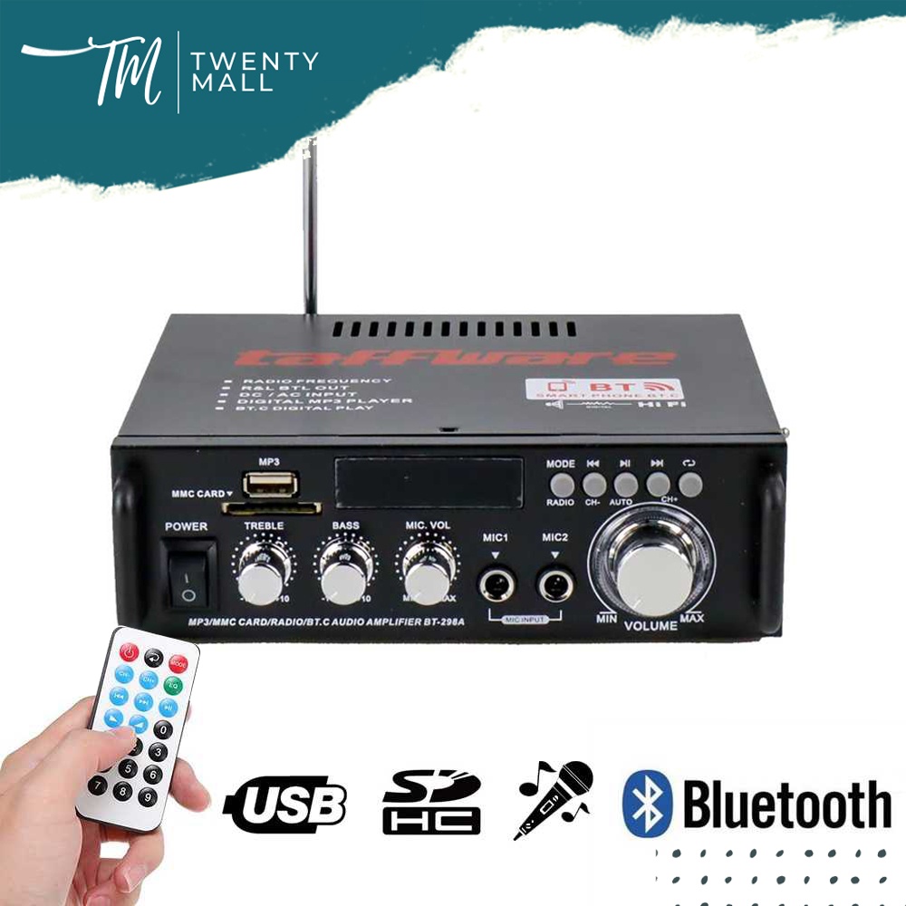 Amplifier Audio Bluetooth EQ  Home Theater -Taffware | Power Amplifier | Audio | Ampli Karaoke Equal