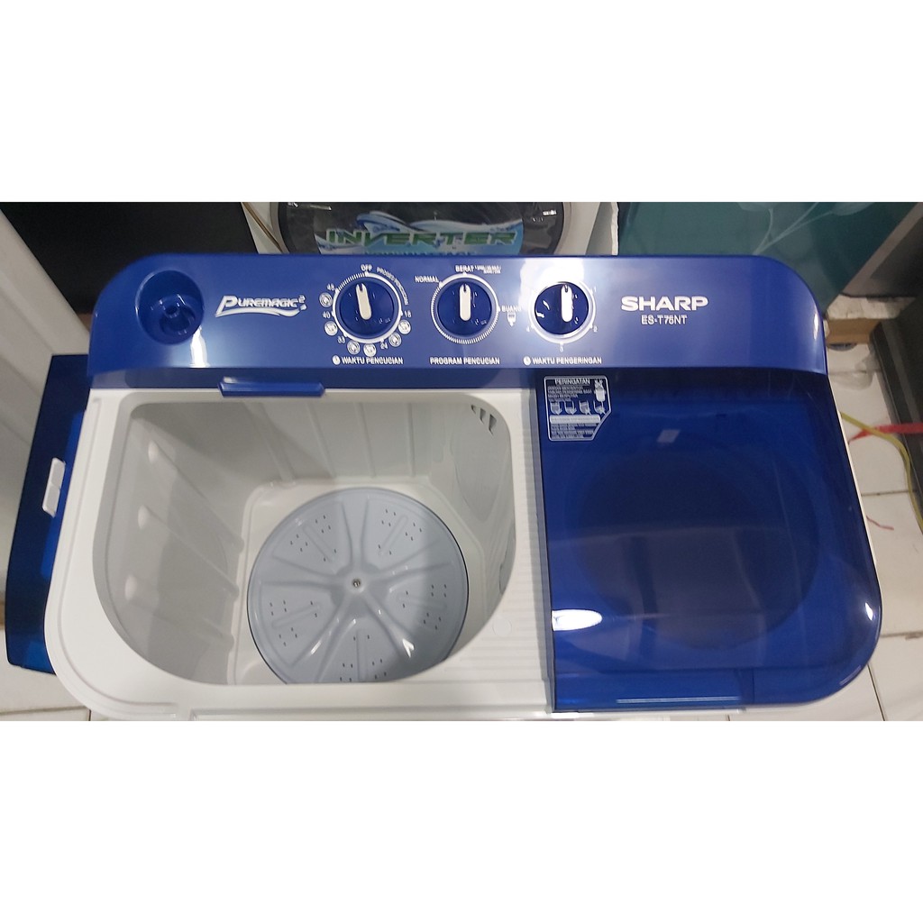 Mesin Cuci Washing Machine WM 2 tabung 7.5kg Sharp Puremagic EST75NT EST 75 NT 75NT Bandung Only