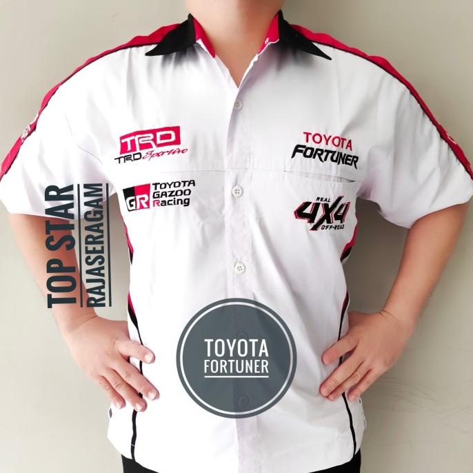 Baju Otomotif Toyota Fortuner Seragam Komunitas Mobil OFFROAD Kemeja