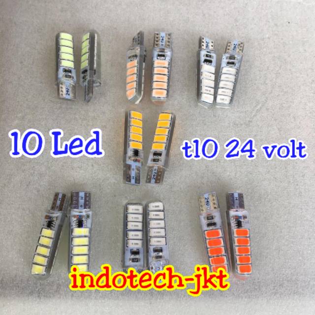 Lampu Senja T10 24 Volt 10 Led Nyala Kedip Strobo