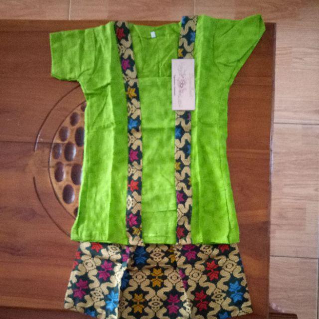 Setelan Batik Anak Bahan Katun Warna Merah Bac29 1-5tahun