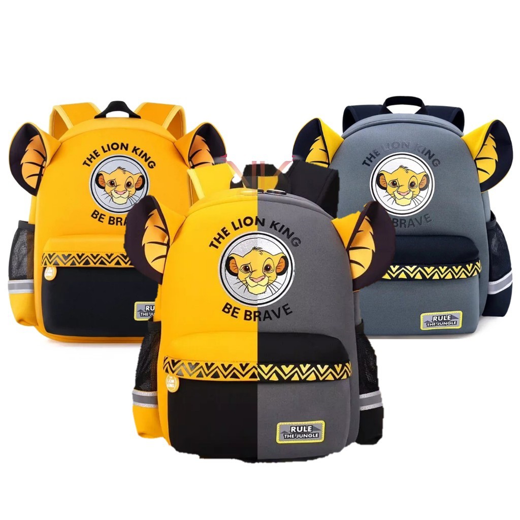 BDKR_TAS - Tas Ransel Lion Anak Cewek/Cowok Fashion Lion King Model Terbaru Tas Ransel Backpack Sekolah Anak Pria Wanita Karakter Korea Mini Murah untuk SD TK Lucu