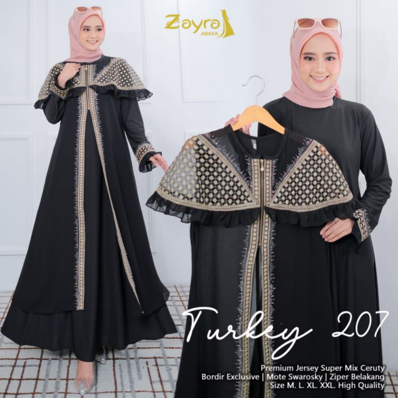 abaya /gamis turkey /gamis hitam jersey abaya/ 207