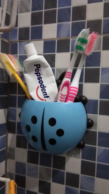 Tempat Sikat Gigi Kumbang Lady Bug Organizer Odol Tooth Brush Holder