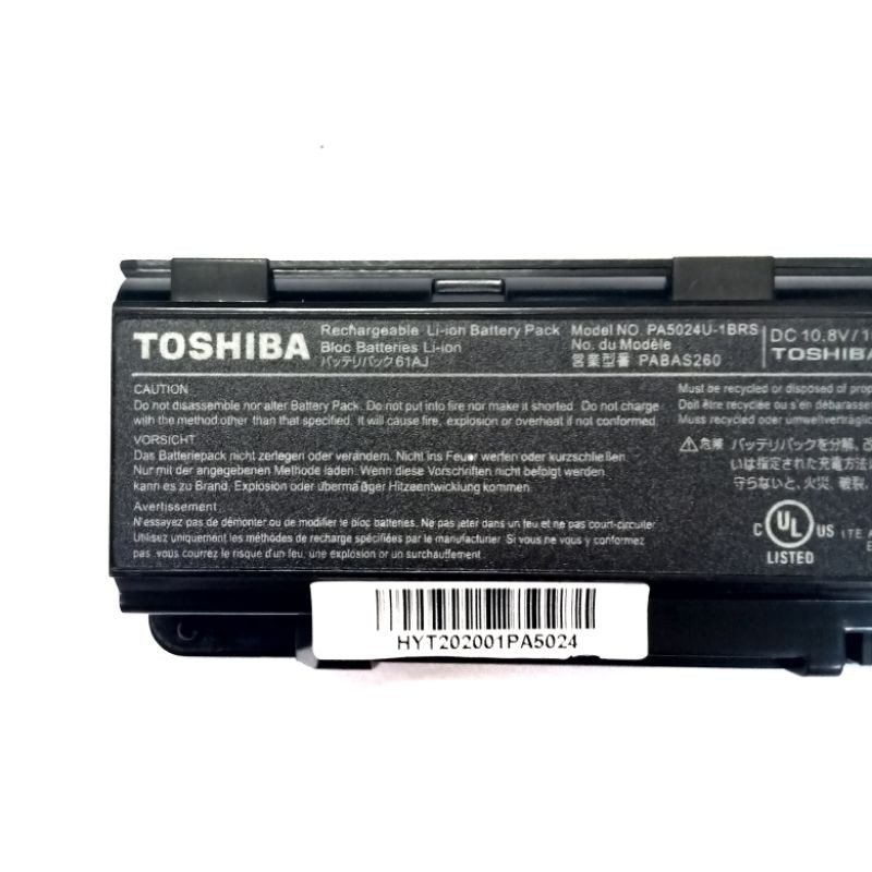 Baterai Toshiba Satellite C850 C850D C855 C855D C870 C875 C875D C800 C805 C840 C840D C845 C845D