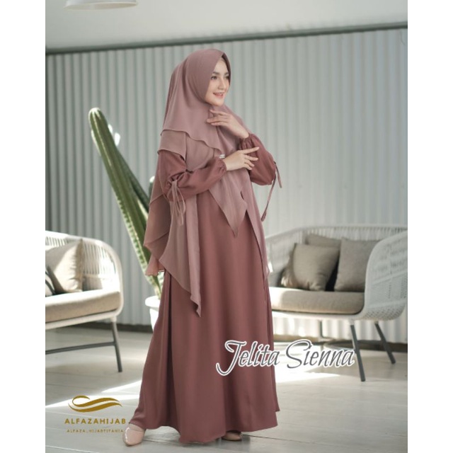 GAMIS WANITA JELITA SET BRAND ALFAZA HIJAB GAMIS WANITA CANTIK ANGGUN MEMPESONA HARGA RAMAH