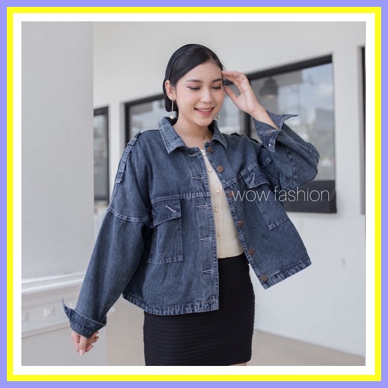 Jaket Jeans Jaket Cewek Terbaru Jaket Jins Dewasa Jumbo Jaket Levis Wanita Ripped Oversize Crop Prem