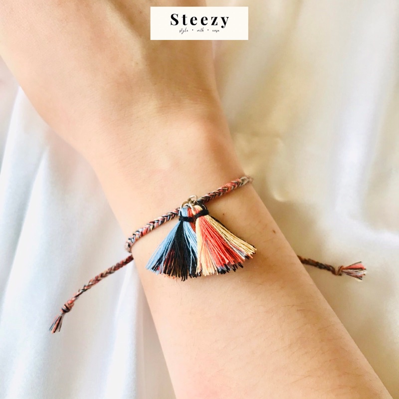 Bella Braided bracelet- Gelang tali kepang/ Gelang tali wanita/ gelang tali rumbai/ Gelang persahabatan/ Gelang Couple 3 / Gelang Boho Bohemian