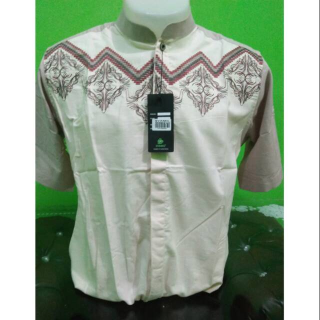 Baju Koko Lengan Pendek Warna Bordir Syamil Atau Syahdika