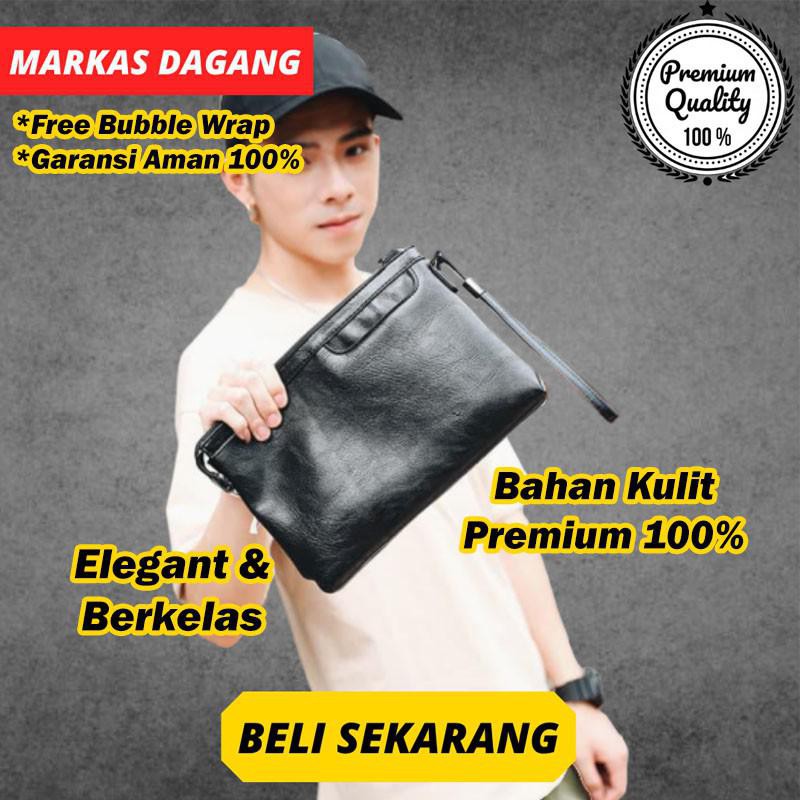 HAND BAG KULIT PRIA TAS TANGAN KULIT COWOK CLUCTH COWO KULIT ORIGINAL BRANDED ASLI IMPORT CARBON