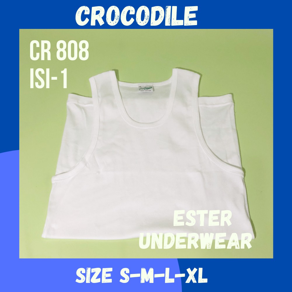 Kaos Singlet Pria CROCODILE CR 808 PUTIH ISI-PCS