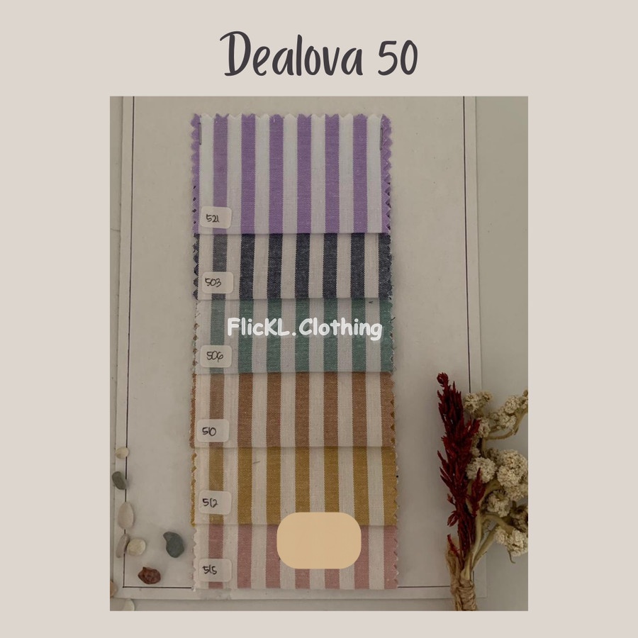 Bahan Kain Dealova 50 Premium Motif Salur Garis Garis Corak Garis Garis 50cm Eceran