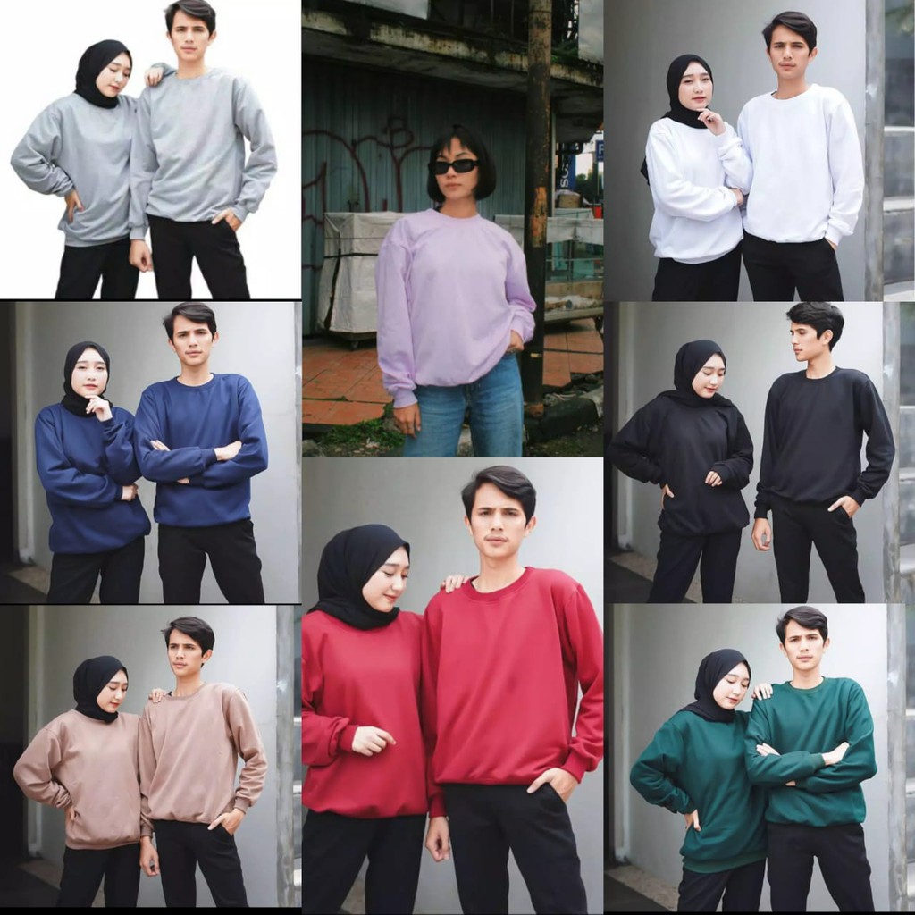 BASIC SWEATER POLOS UNISEX COWO &amp; CEWE Terlaris M - XL