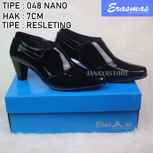 Sepatu PDL Sus 048 Erasmas Resleting ANGKLE BOOT Polwan Kowad DISHUB POL PP HAK 7CM ANKLE BOOT