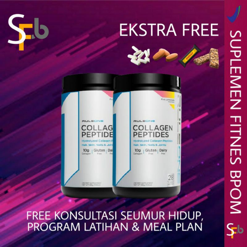 RULE 1 ONE COLLAGEN DRINK 30 SERVING KESEHATAN KULIT SUPLEMEN FITNES KESEHATAN GYM MAKANAN