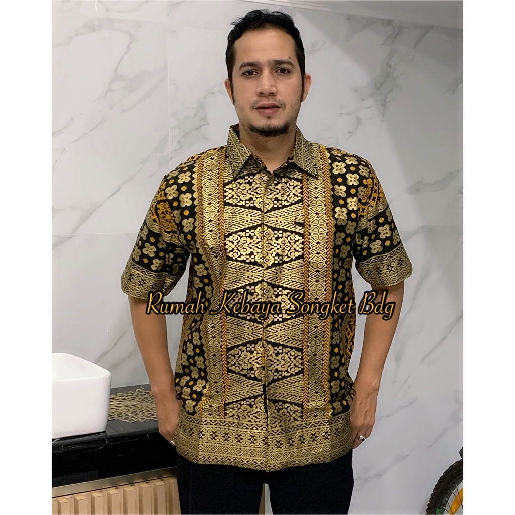 KEMEJA MELISA MOTIF SONGKET PALEMBANG FULL PURING UNTUK COUPLE SETELAN DIANDRA BATIK JUPRI BAJU KONDANGAN BAJU WISUDA  MOTIF SONGKET PRINTING RUMAH KEBAYA BANDUNG