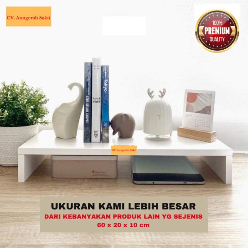 BERKUALITAS TERMURAH!!! Dudukan Meja Stand Monitor Laptop Komputer Kayu Minimalis Murah Portable Ser
