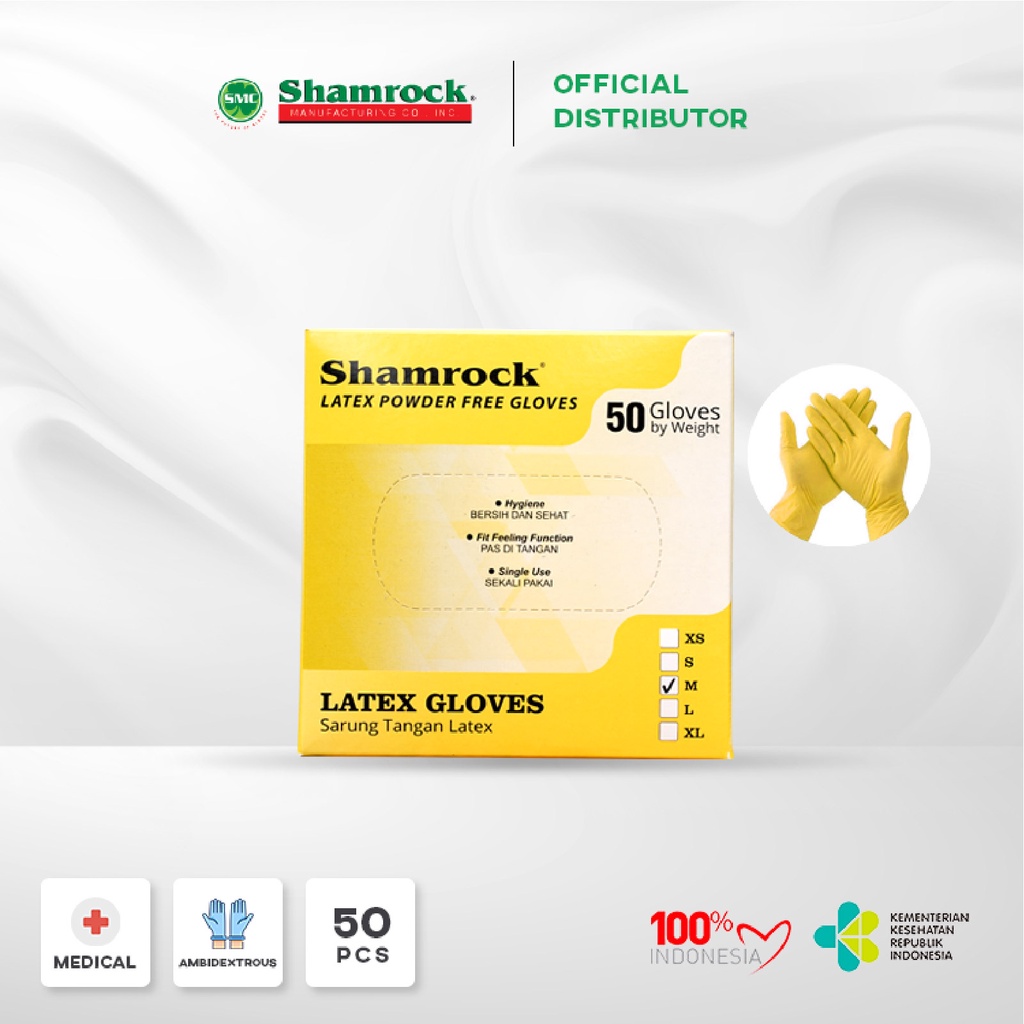 Shamrock Color Latex Gloves - Powder Free