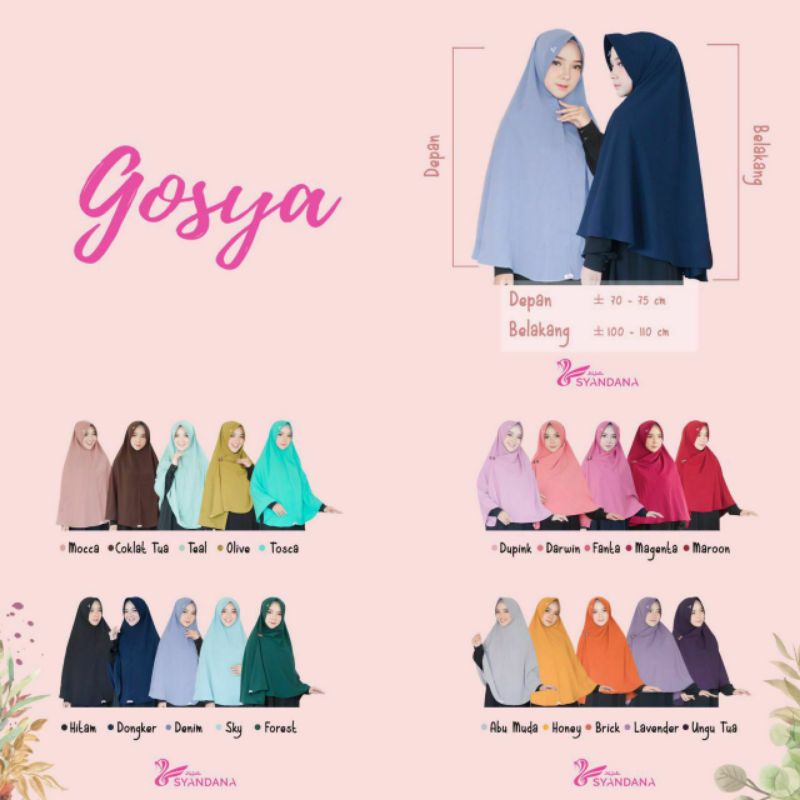 KHIMAR SYARI HIJAB SYANDANA GOSYA size L / KERUDUNG SYARI | HIJAB INSTAN HIJAB SYARI BERGO | JILBAB SYARI KHIMAR SYANDANA