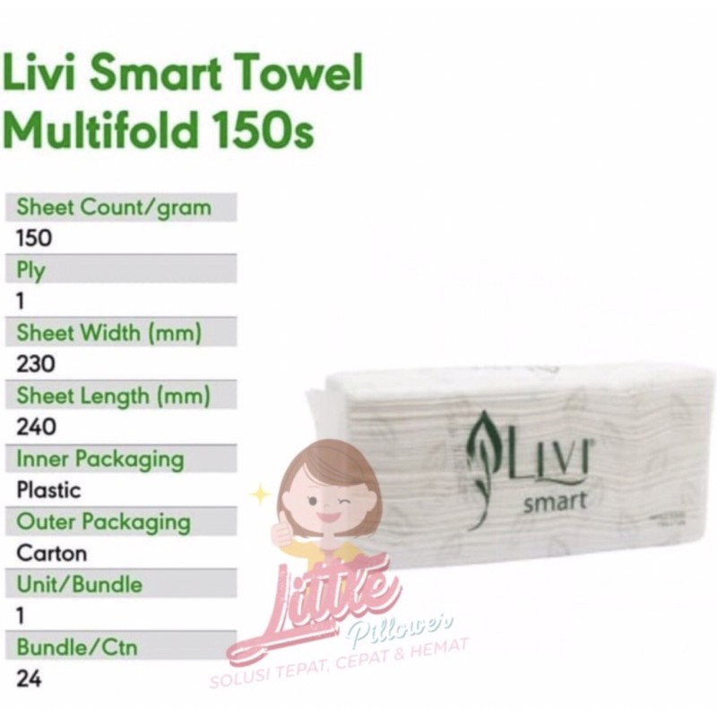 TISSUE LIVI HAND TOWEL / LIVI SMART TOWEL MULTIFOLD 150s