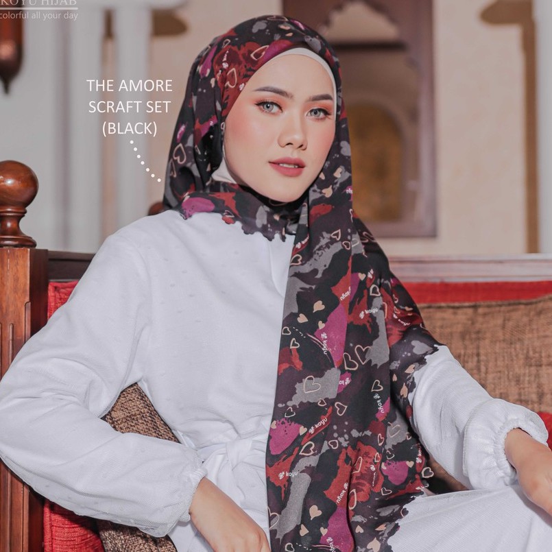 Koyu Hijab Segiempat The Amour Scraft Set Premium Turkey Series