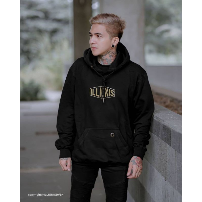 Sweater Hoodie Distro Illionis Bahan Flece Tebal Sedia Big size