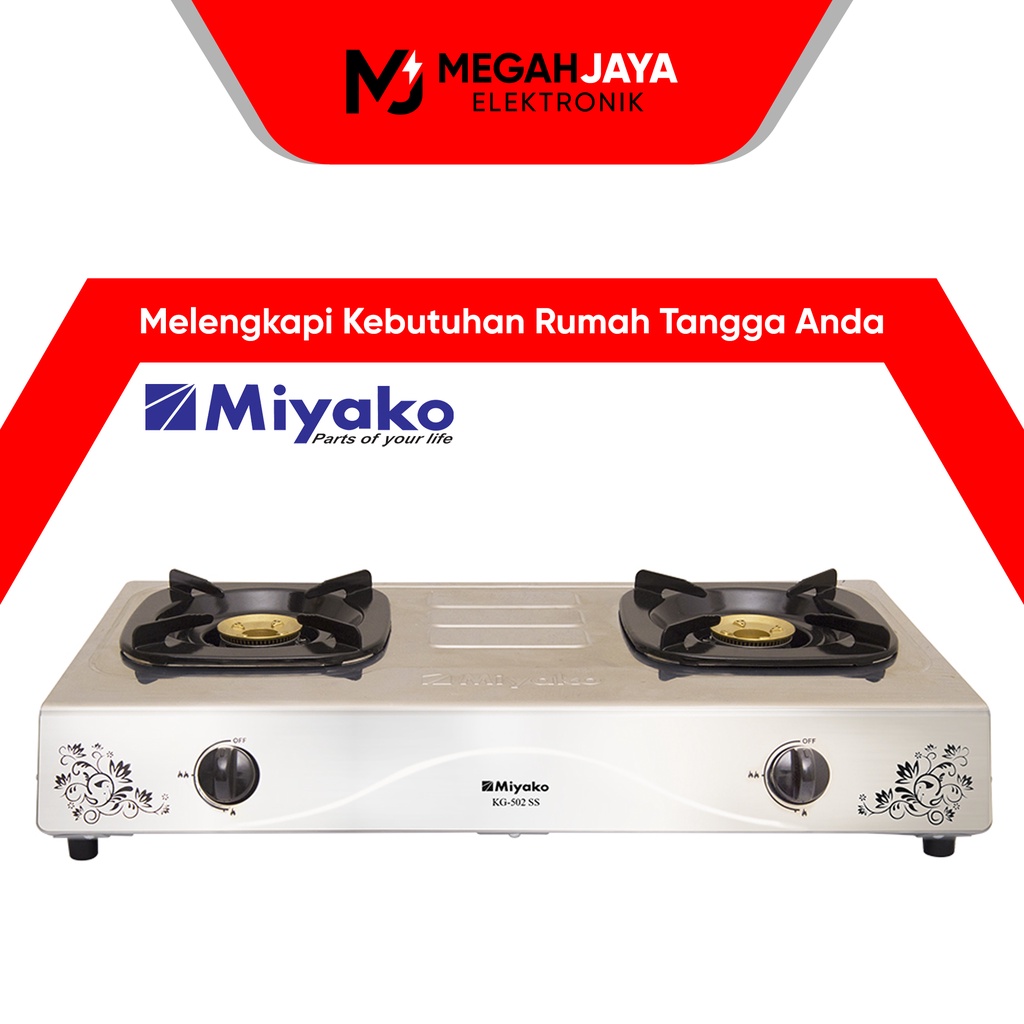 [COD READY] MIYAKO KOMPOR STAINLESS STEEL KG-502 SS / KG 502 SS / KG502 SS (2 TUNGKU) GARANSI RESMI