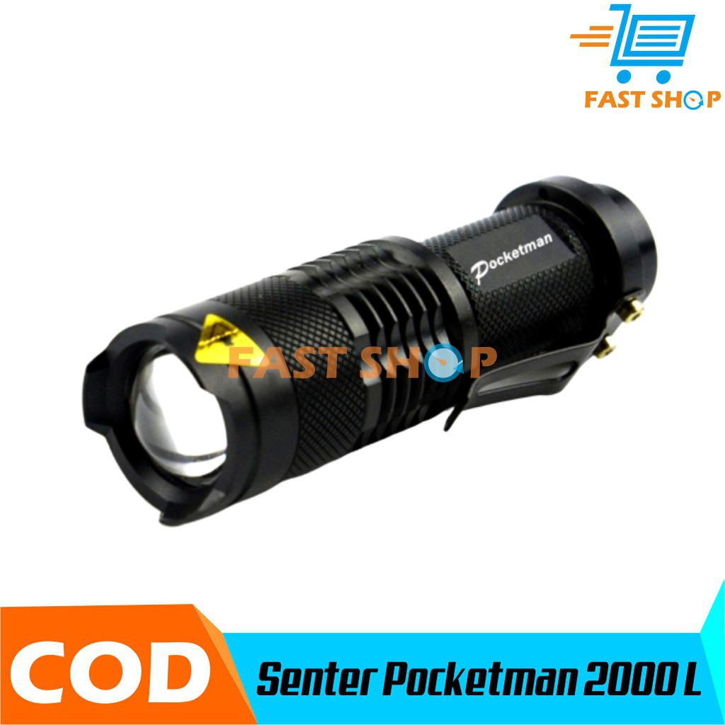 Paket Senter LED Pocketman 2000 Lumens Waterproof
