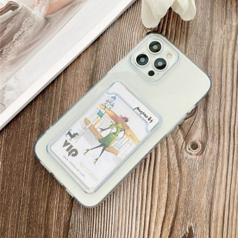 Cover Clear Slot Card iPhone 13 Mini 13 Pro 13 13Pro Max Softcase Bening Silicone Walet Slot Kartu