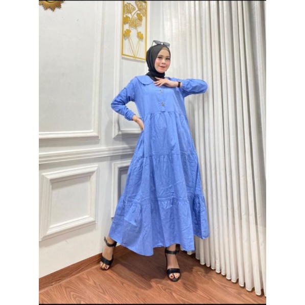 Baju Gamis Dewasa Jeans Jins Denim Wanita Terbaru