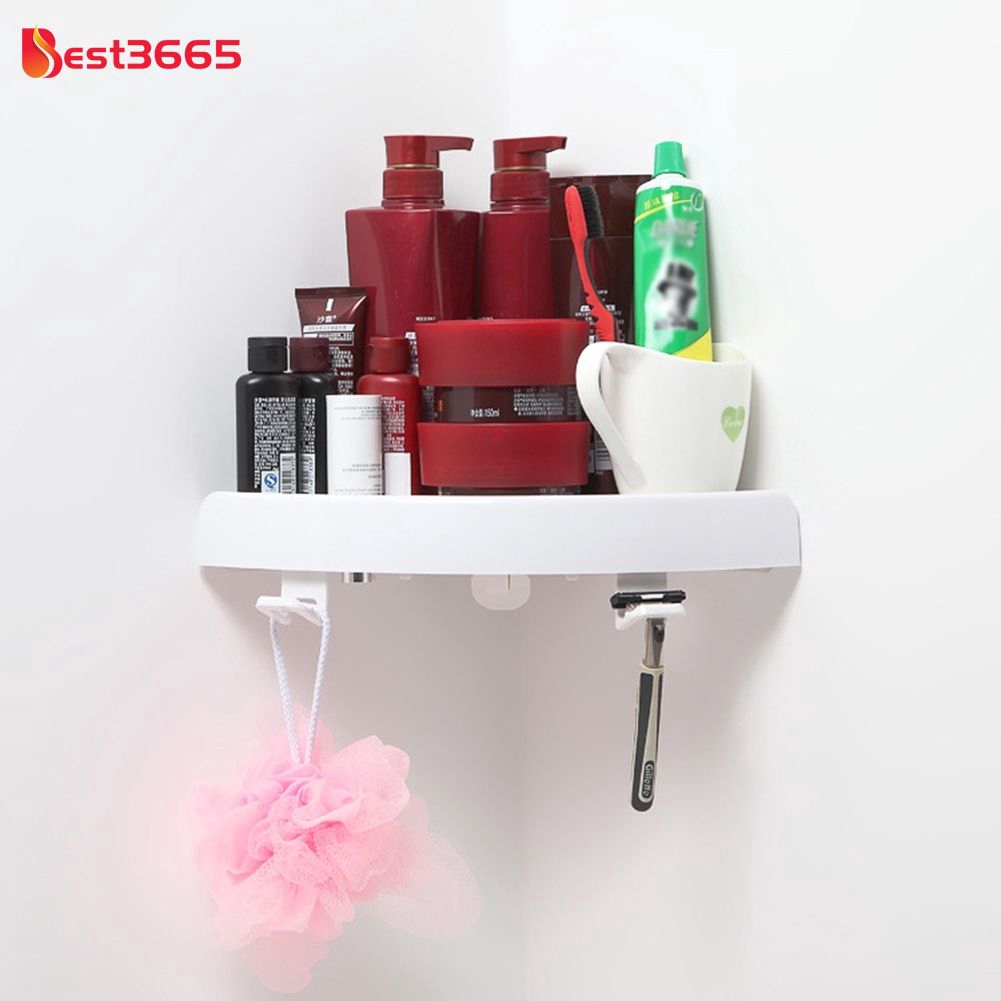 Corner Storage Holder Shelves Bathroom Corner Snap Up Shelf Storage Rack Beid Shopee Indonesia