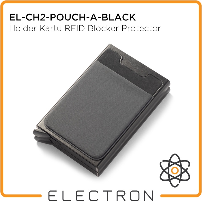 EL-CH2-POUCH-A-BLACK Card Holder Kartu RFID Blocker Protector Smart